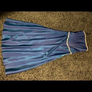 Mermaid blue 2 piece corset and skirt formal gown